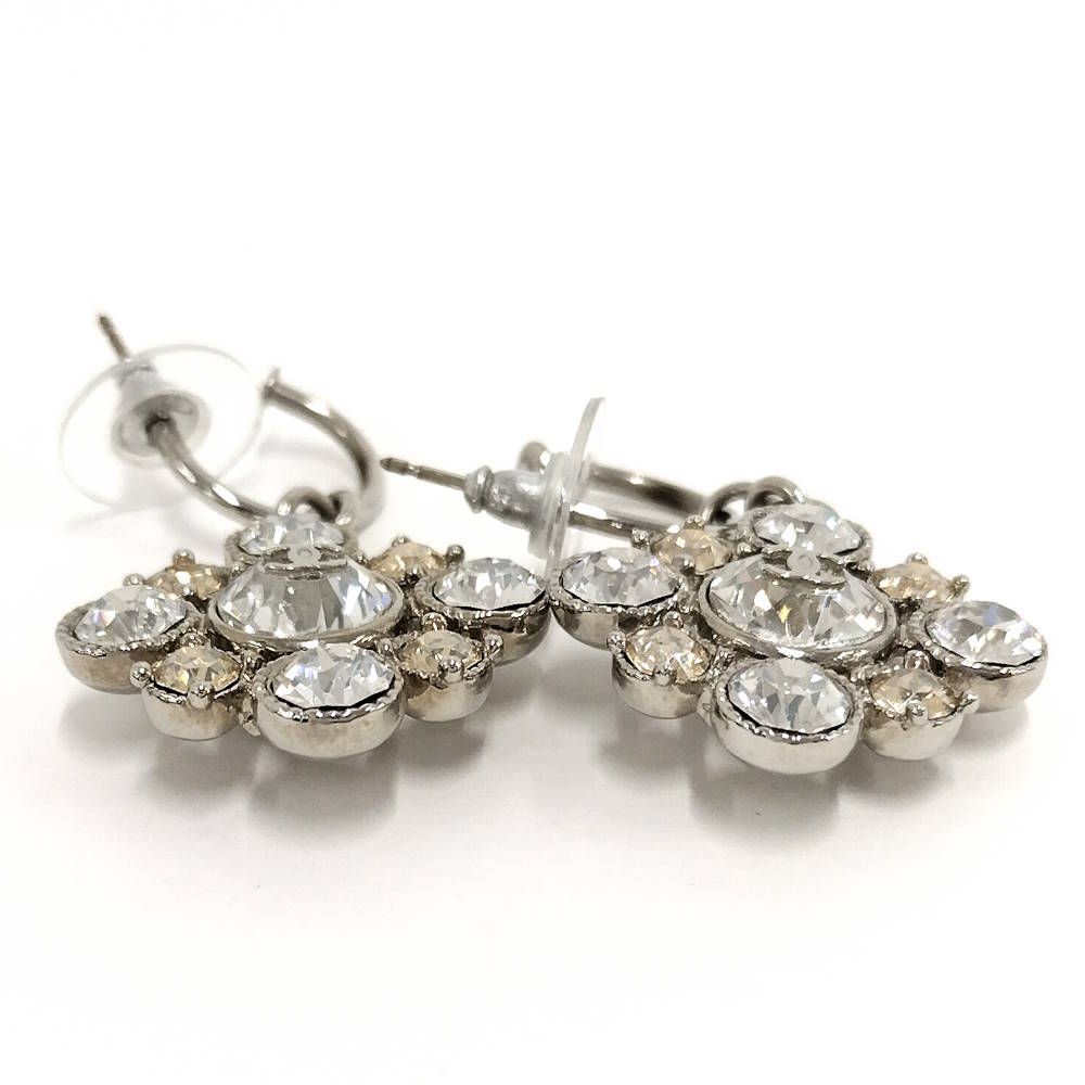 Chanel Earrings Rhinestone CC Logo — view 4