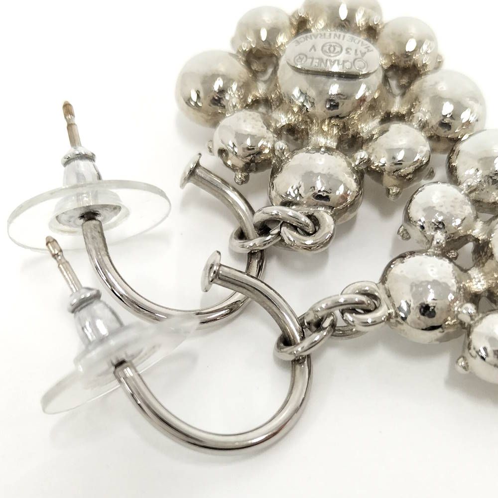 Chanel Earrings Rhinestone CC Logo — view 8