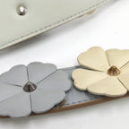Fendi Shoulder Strap Flower Leather Gray Multicolor — view 5