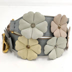 Fendi Shoulder Strap Flower Leather Gray Multicolor — view 3