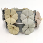 Fendi Shoulder Strap Flower Leather Gray Multicolor — view 4
