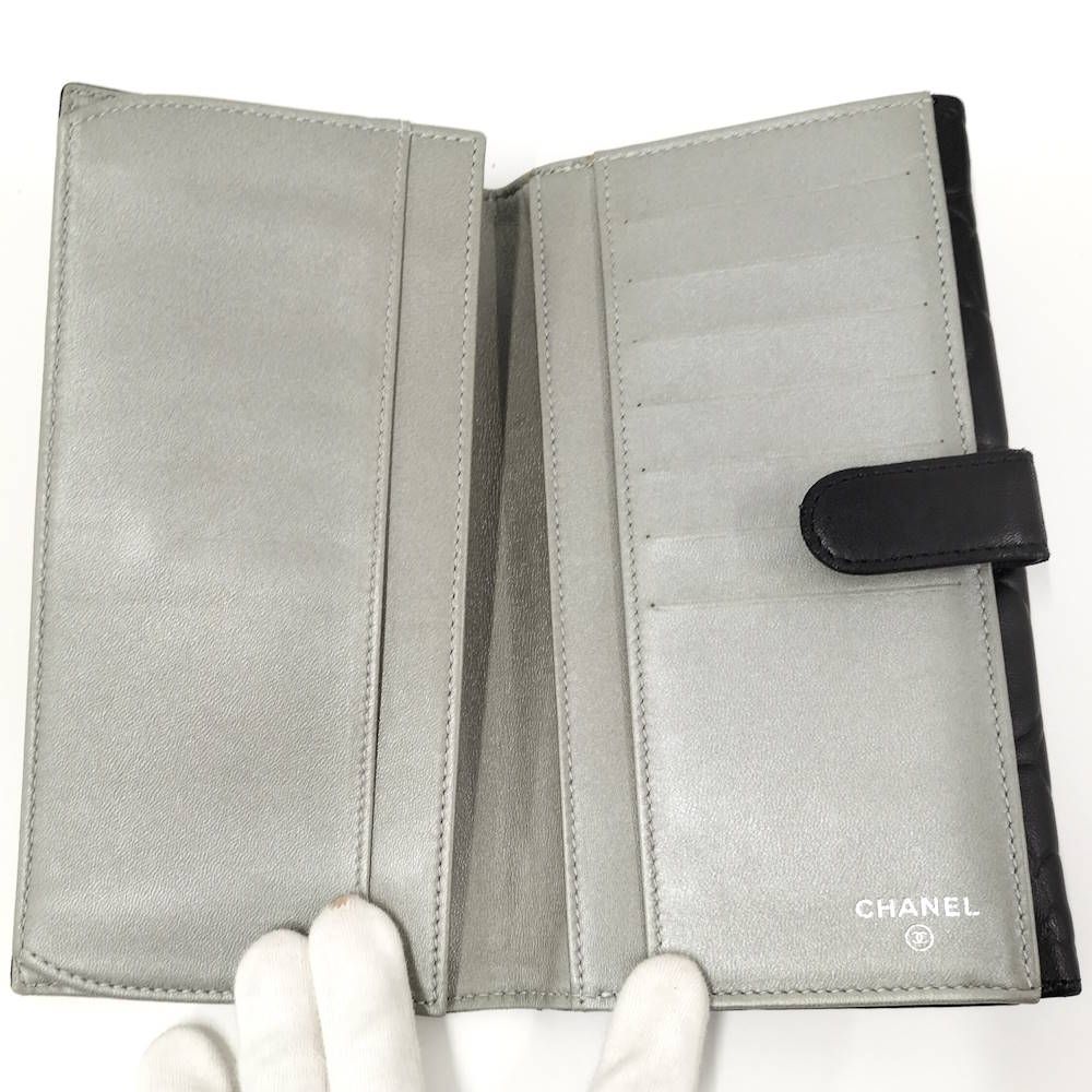 Chanel Camellia Bifold Wallet Leather Black — view 2