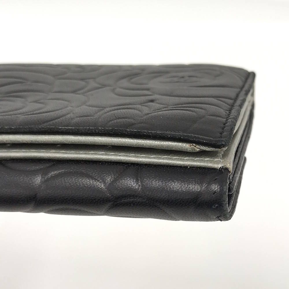 Chanel Camellia Bifold Wallet Leather Black — view 6