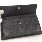 Chanel Camellia Bifold Wallet Leather Black — view 3