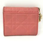 Dior Trifold Wallet Lady Lotus Leather Pink Coral — view 3