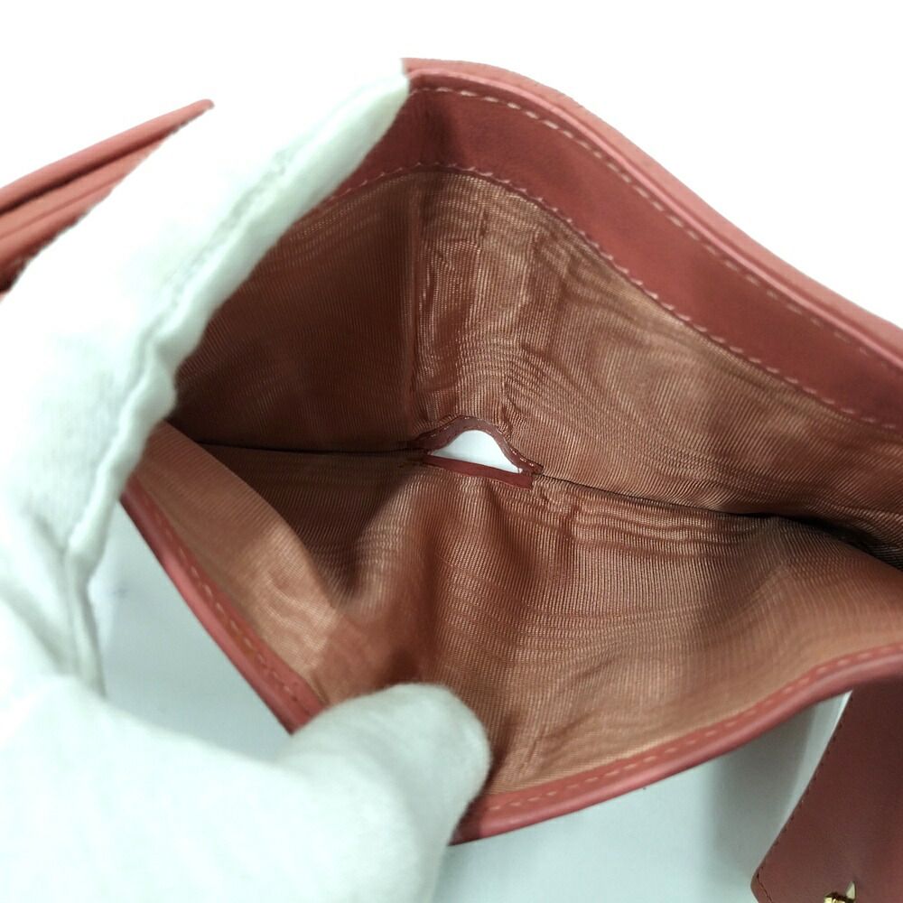 Dior Trifold Wallet Lady Lotus Leather Pink Coral — view 8