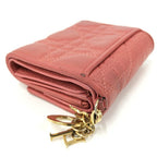 Dior Trifold Wallet Lady Lotus Leather Pink Coral — view 4