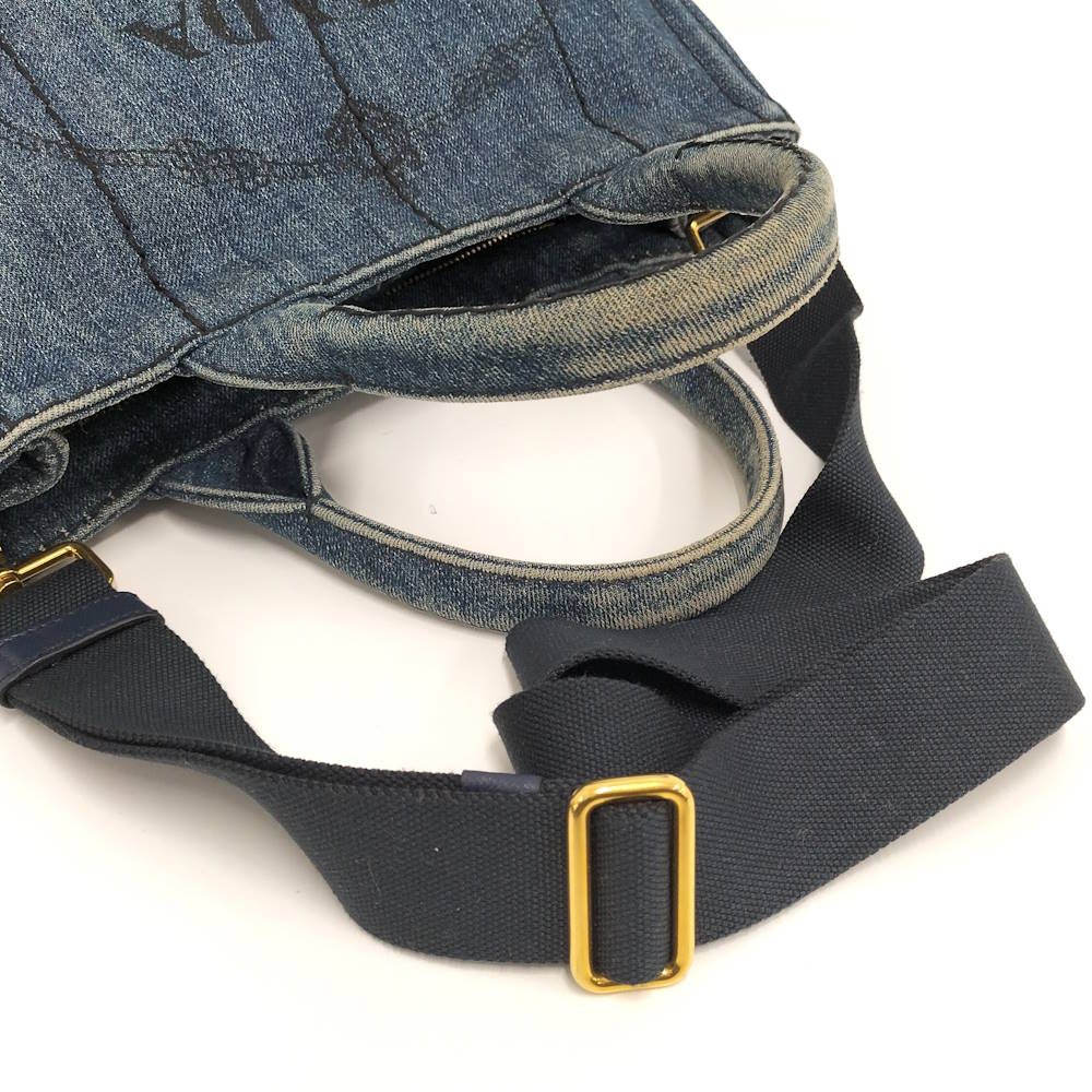 Prada Canapa Tote Denim Blue — view 4