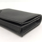 Prada Compact Wallet Bifold Triangle Logo Saffiano Leather Black — view 6