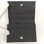Prada Compact Wallet Bifold Triangle Logo Saffiano Leather Black — view 2