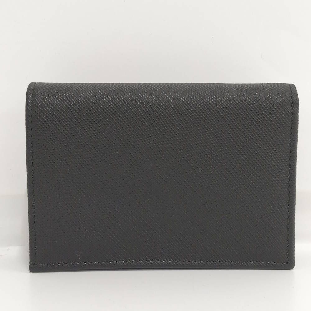 Prada Compact Wallet Bifold Triangle Logo Saffiano Leather Black — view 3