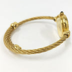 Gucci Bangle Watch SS Quartz Gold Plated Black Dial — view 4
