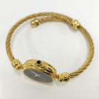 Gucci Bangle Watch SS Quartz Gold Plated Black Dial — view 2