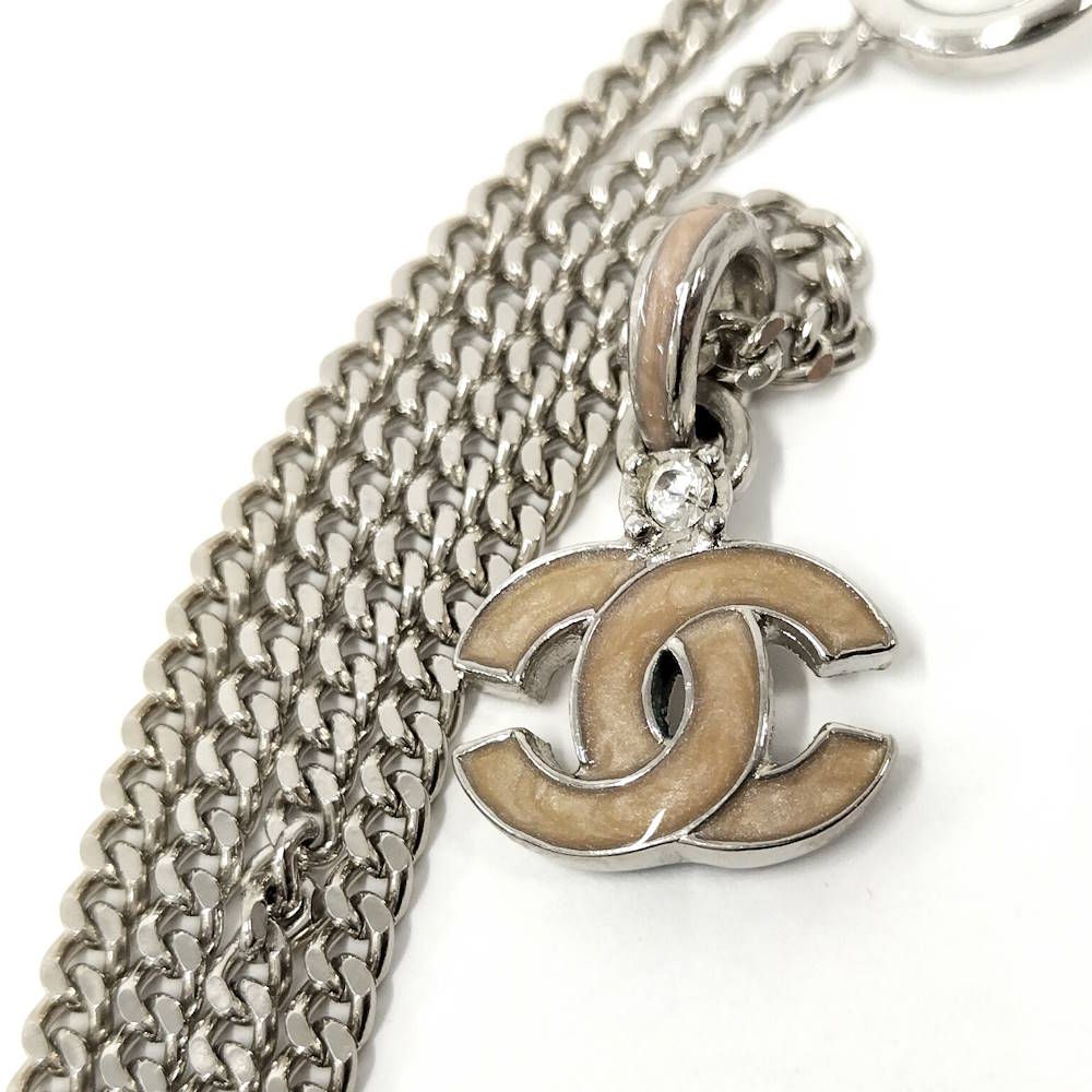 Chanel Necklace Logo CC Silver Plated — view 7