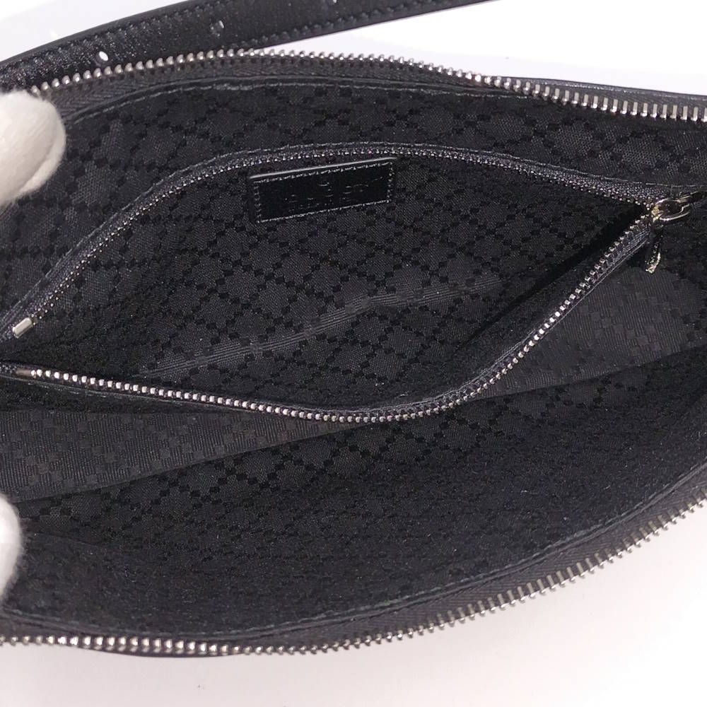 Gucci Lunetta Small Cross Sherry Line Leather Black Shoulder Bag — view 9