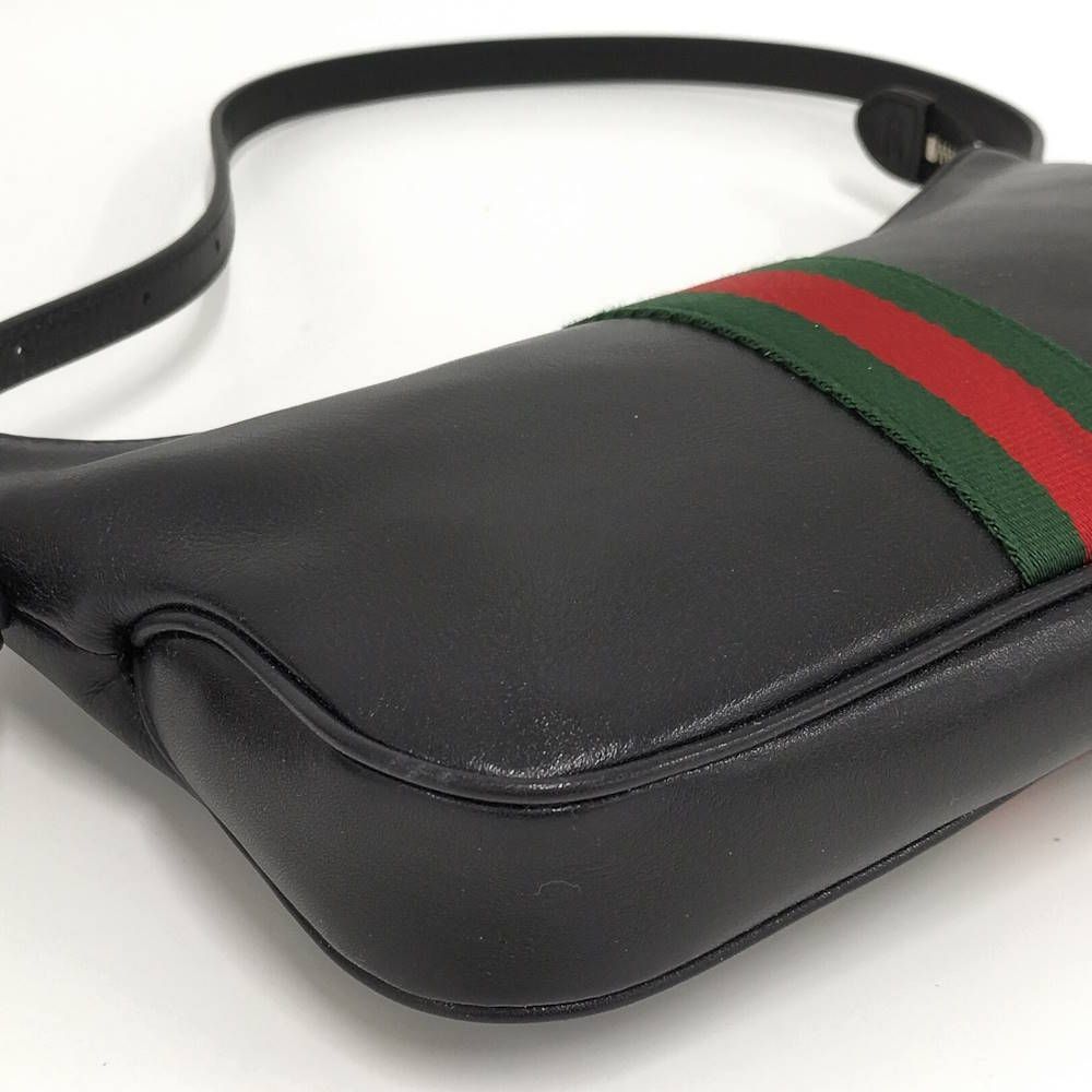 Gucci Lunetta Small Cross Sherry Line Leather Black Shoulder Bag — view 3