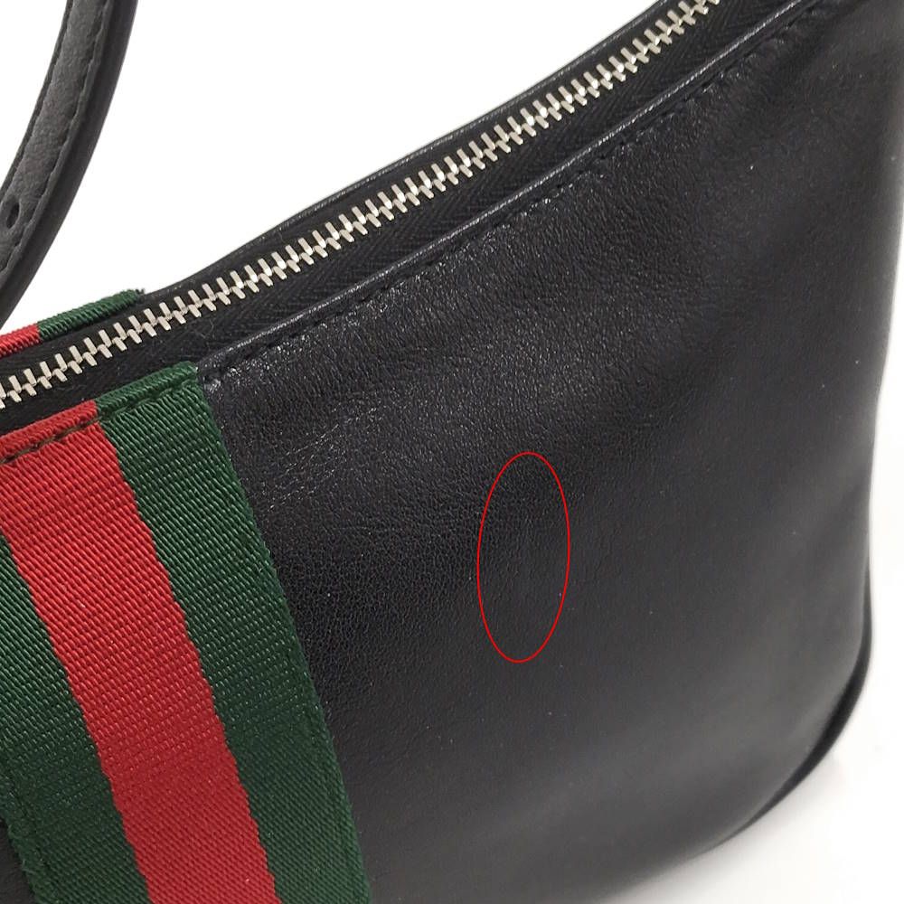 Gucci Lunetta Small Cross Sherry Line Leather Black Shoulder Bag — view 7