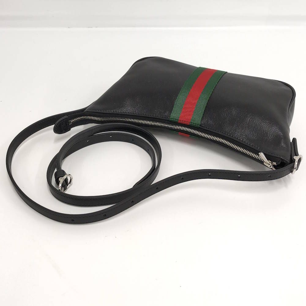 Gucci Lunetta Small Cross Sherry Line Leather Black Shoulder Bag — view 5