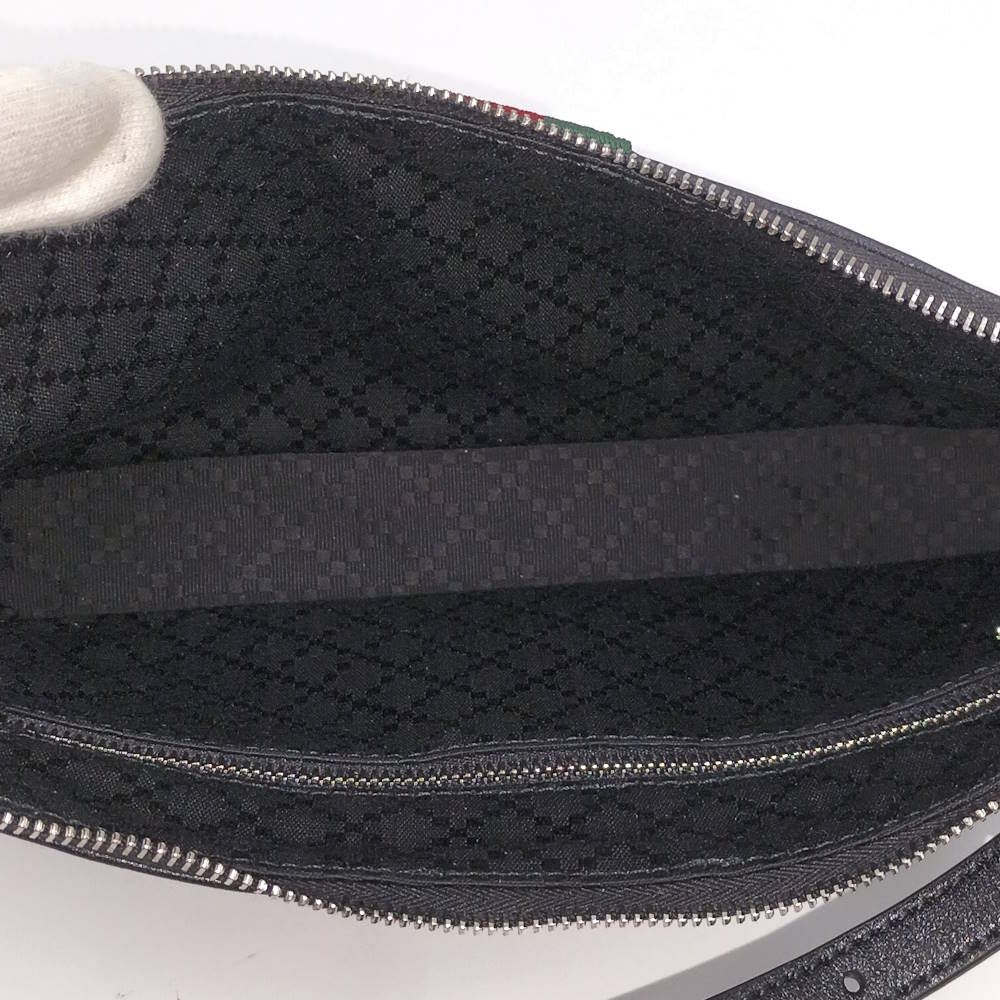 Gucci Lunetta Small Cross Sherry Line Leather Black Shoulder Bag — view 8