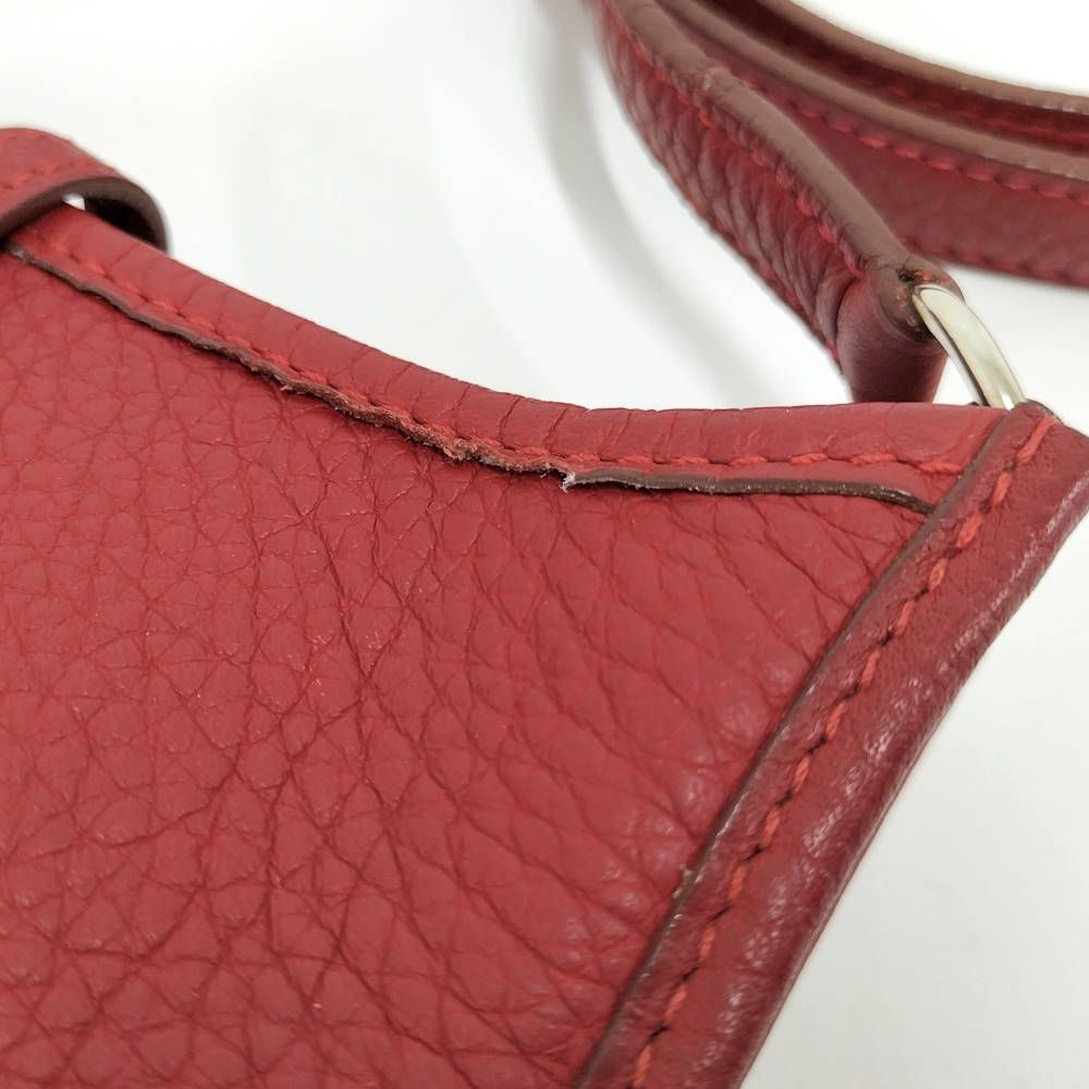 Hermes Shoulder Bag Evelyne TPM Red Leather — view 7