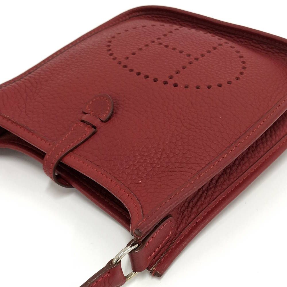 Hermes Shoulder Bag Evelyne TPM Red Leather — view 3