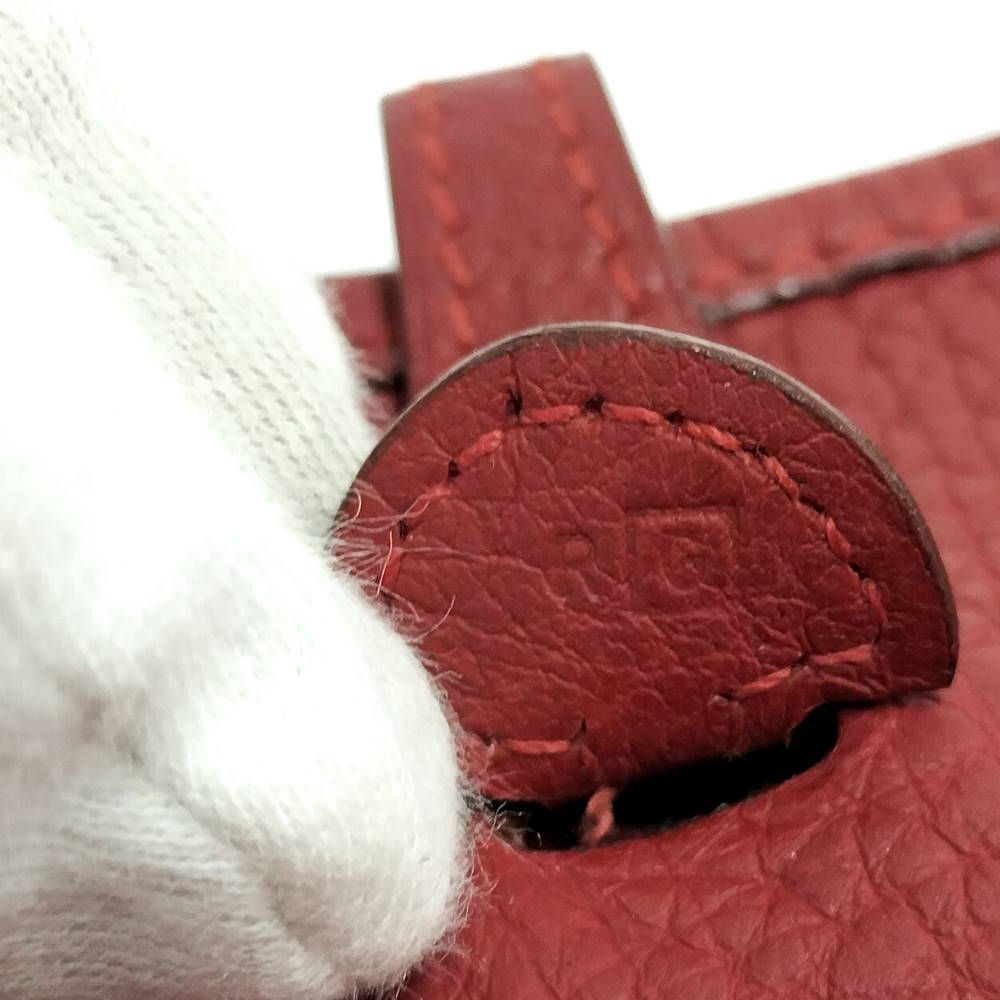 Hermes Shoulder Bag Evelyne TPM Red Leather — view 9