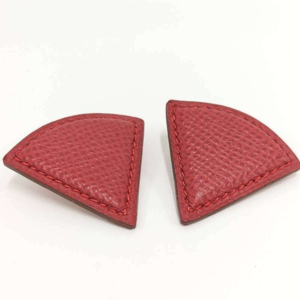 Hermes Earrings Triangle Leather Gold — view 4