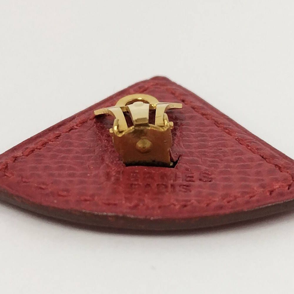 Hermes Earrings Triangle Leather Gold — view 9