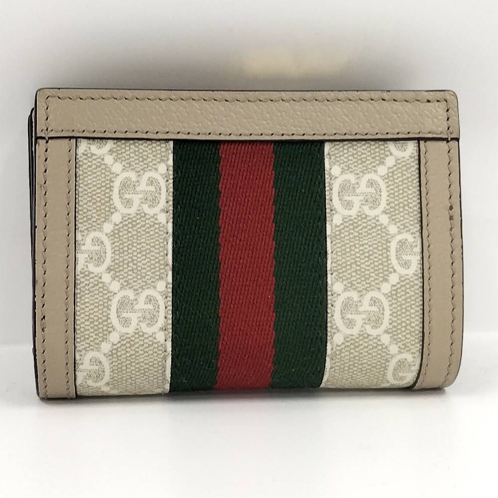 Gucci Bifold Wallet Ophidia GG Compact Supreme Leather Beige Brown — view 3