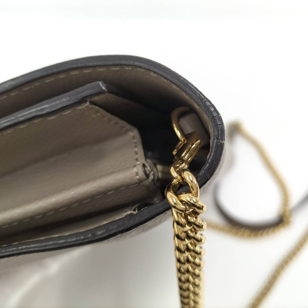 Fendi Chain Wallet F's Leather Grey — view 5