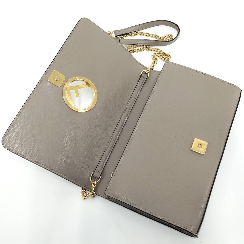 Fendi Chain Wallet F's Leather Grey — view 7