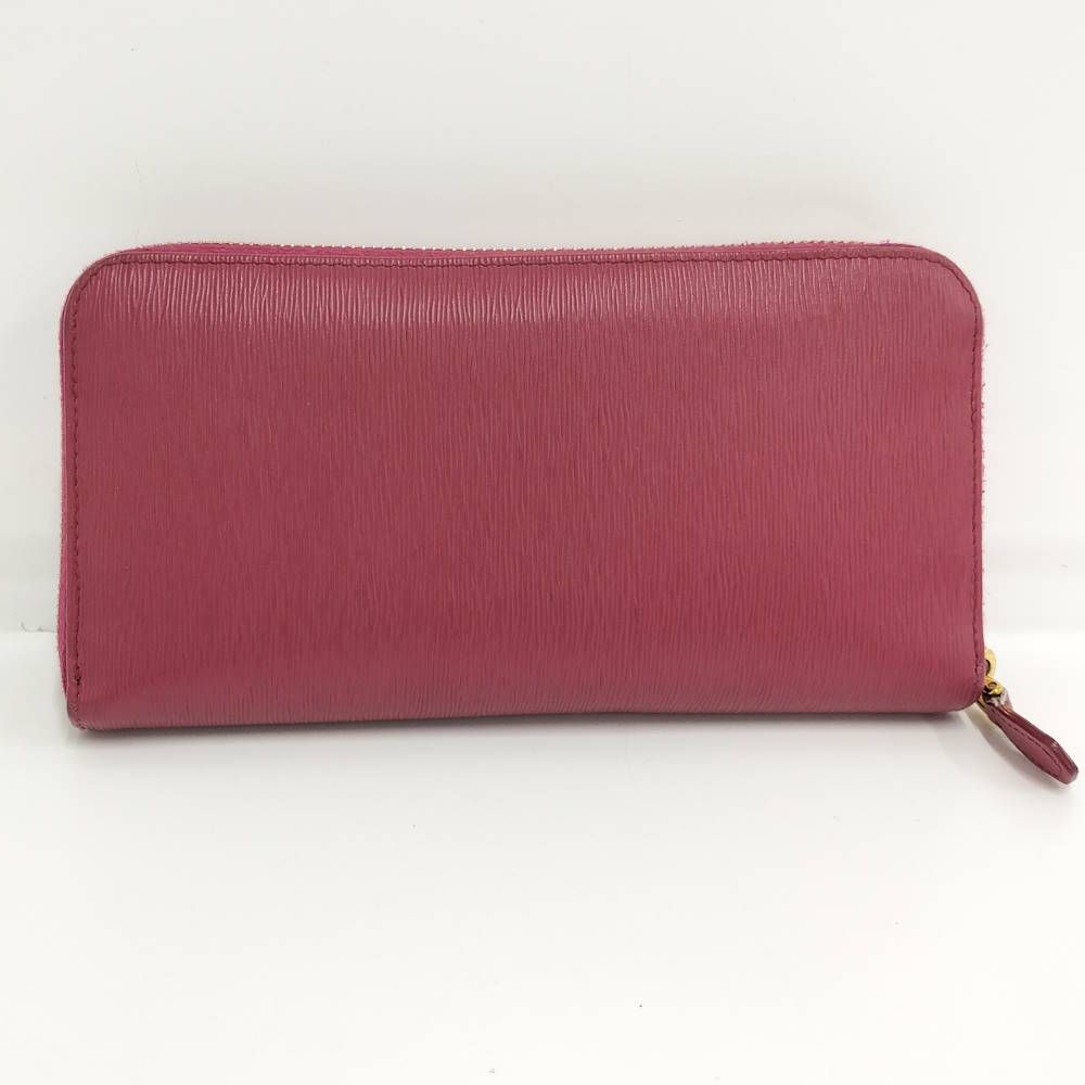 Prada Vitterom Blue Zip Around Wallet Pink — view 3