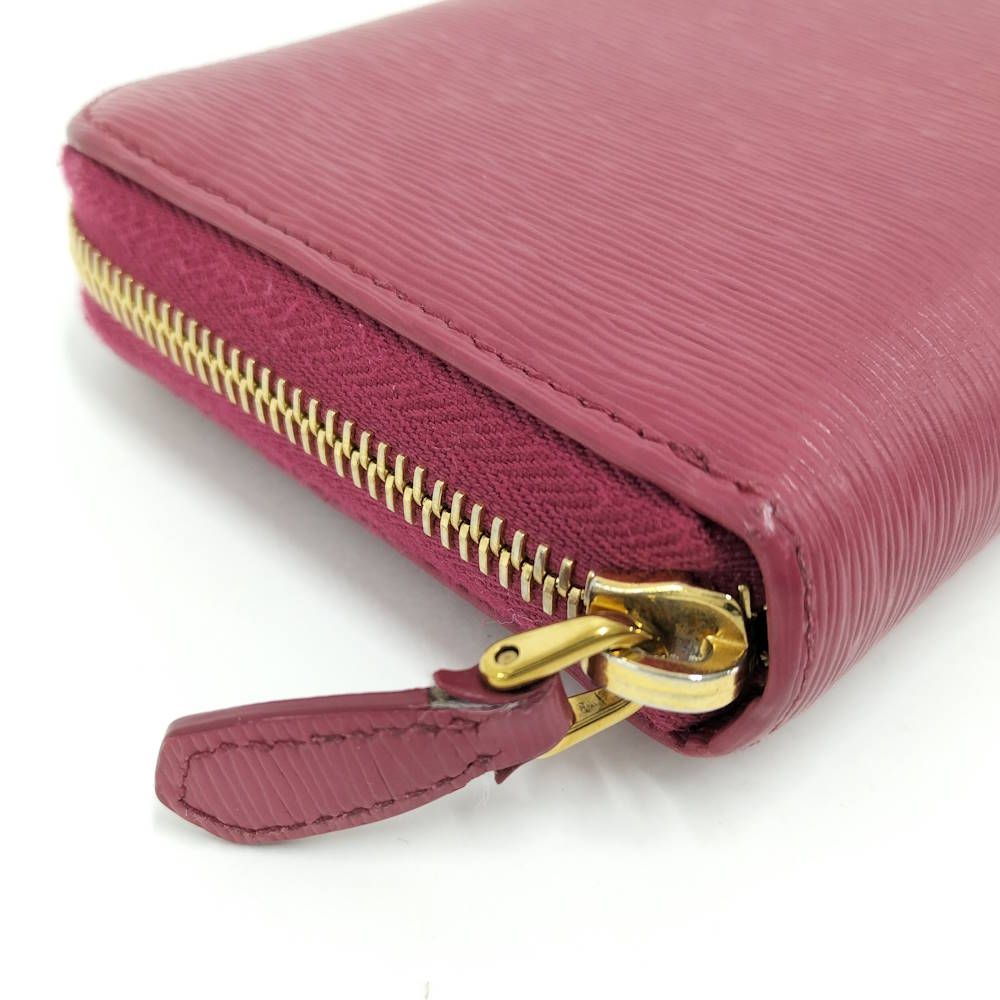 Prada Vitterom Blue Zip Around Wallet Pink — view 4