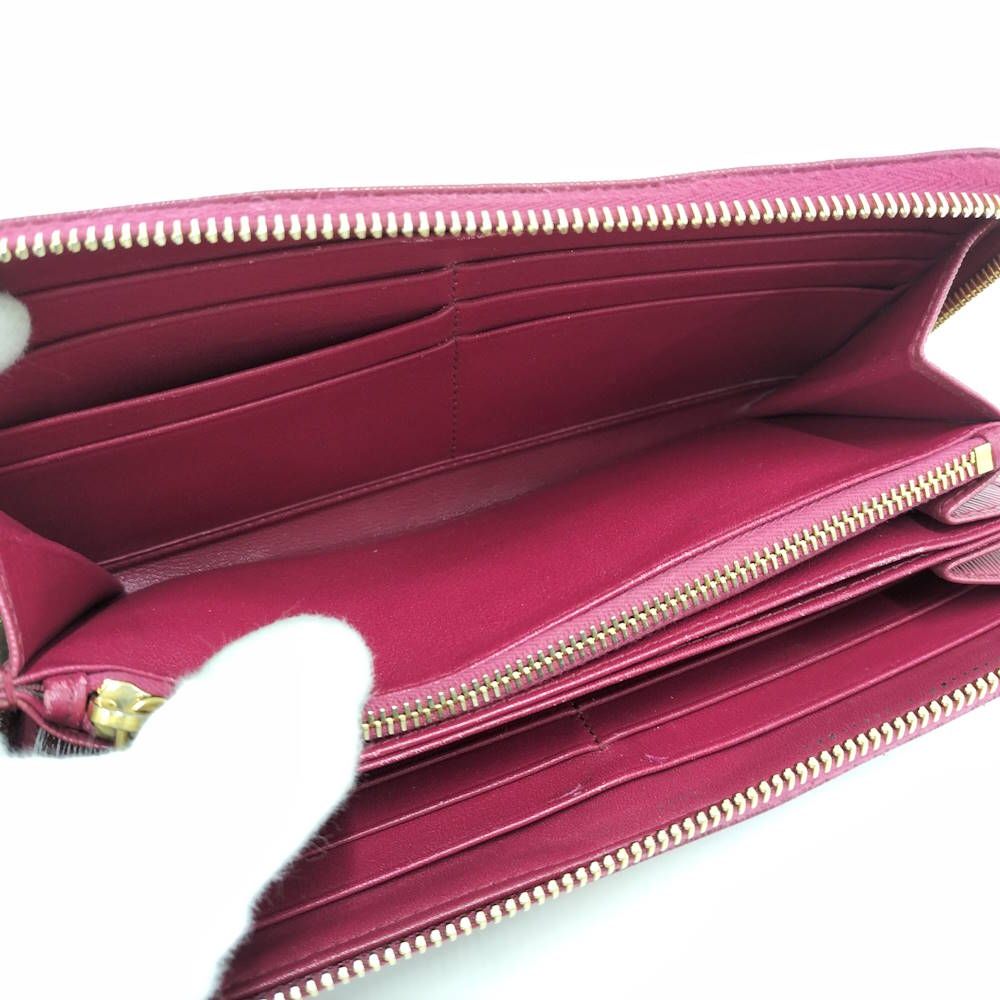 Prada Vitterom Blue Zip Around Wallet Pink — view 8
