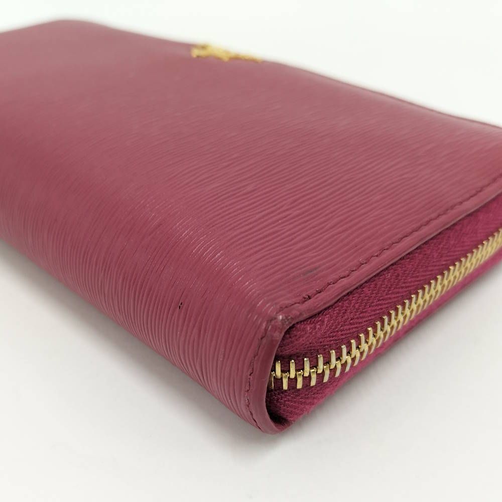Prada Vitterom Blue Zip Around Wallet Pink — view 5