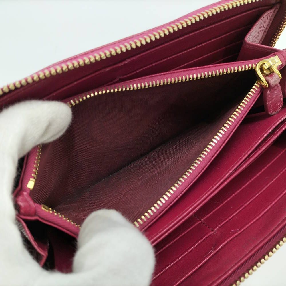 Prada Vitterom Blue Zip Around Wallet Pink — view 9