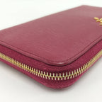Prada Vitterom Blue Zip Around Wallet Pink — view 6