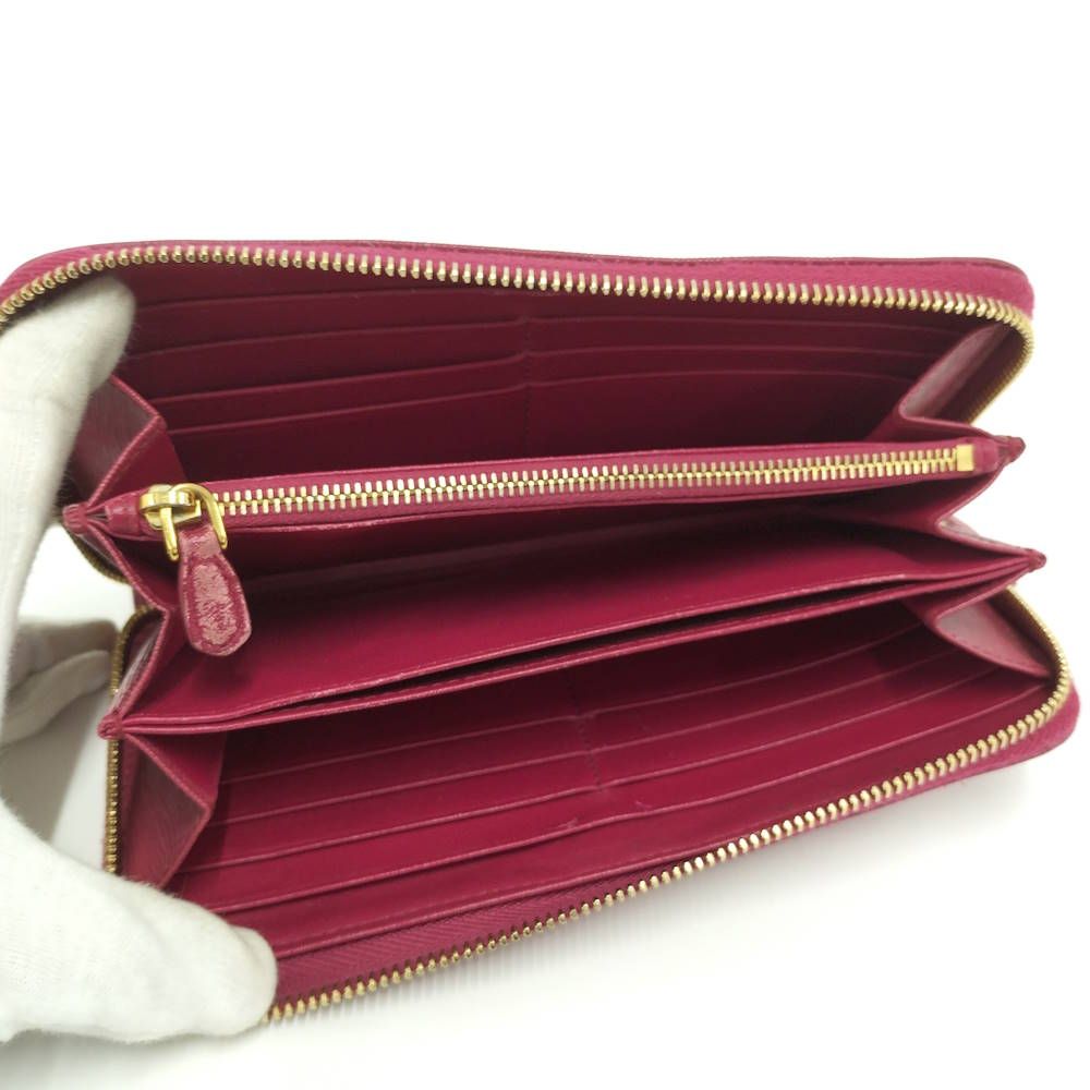 Prada Vitterom Blue Zip Around Wallet Pink — view 2