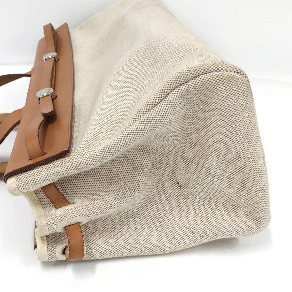 Hermes Herbag Cabas GM Leather Canvas Natural Handbag — view 6