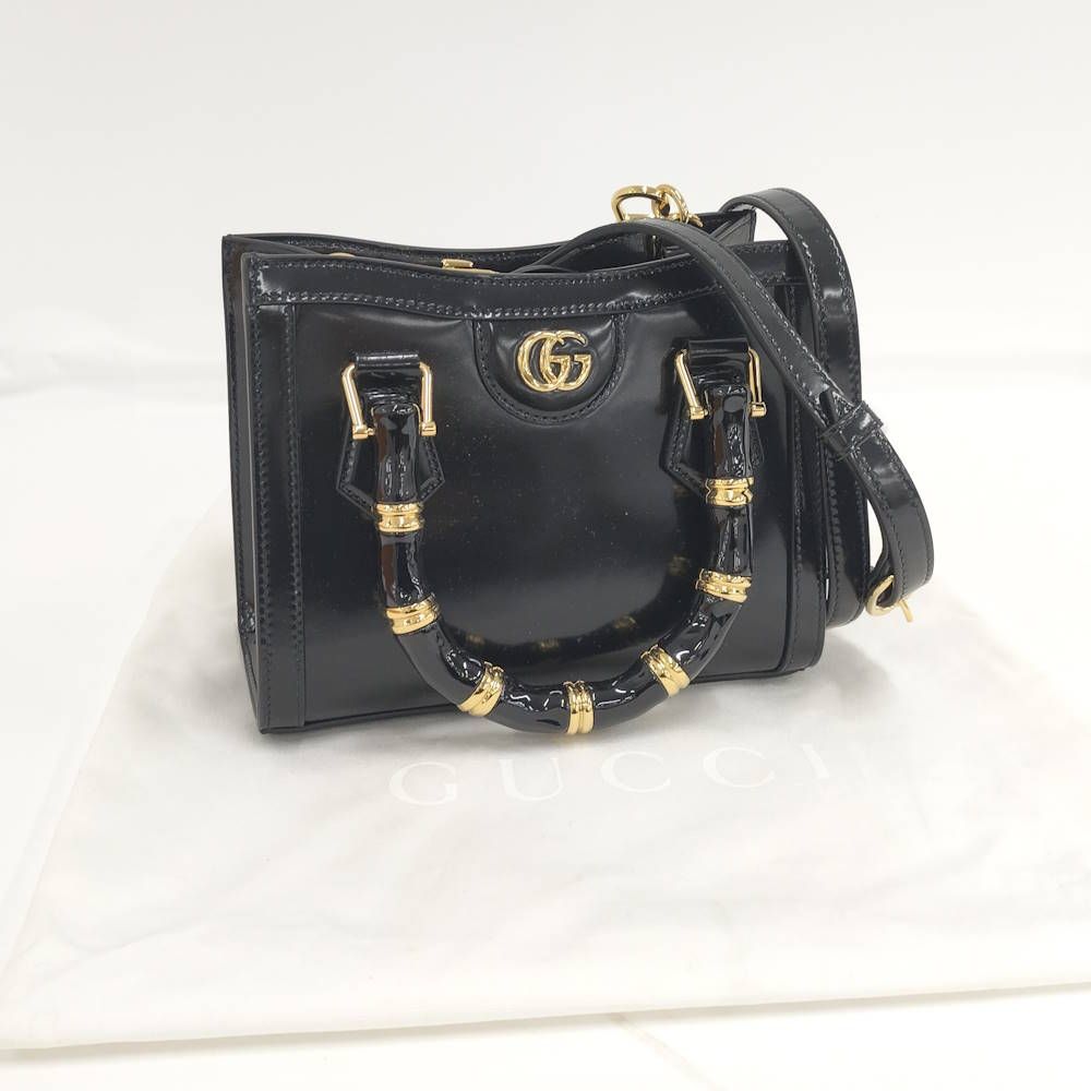 Gucci Diana Small Tote 2-Way Shoulder Bag Leather Black — view 9
