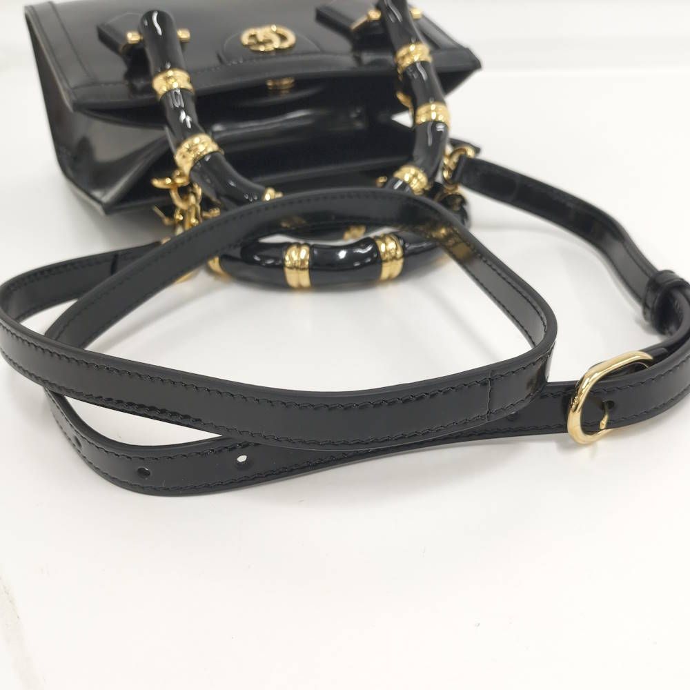 Gucci Diana Small Tote 2-Way Shoulder Bag Leather Black — view 7