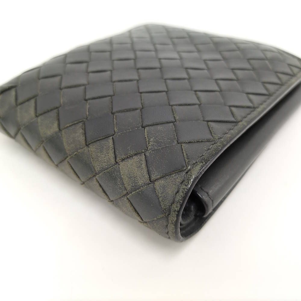 Bottega Veneta Bifold Wallet Intrecciato Leather Gray — view 5