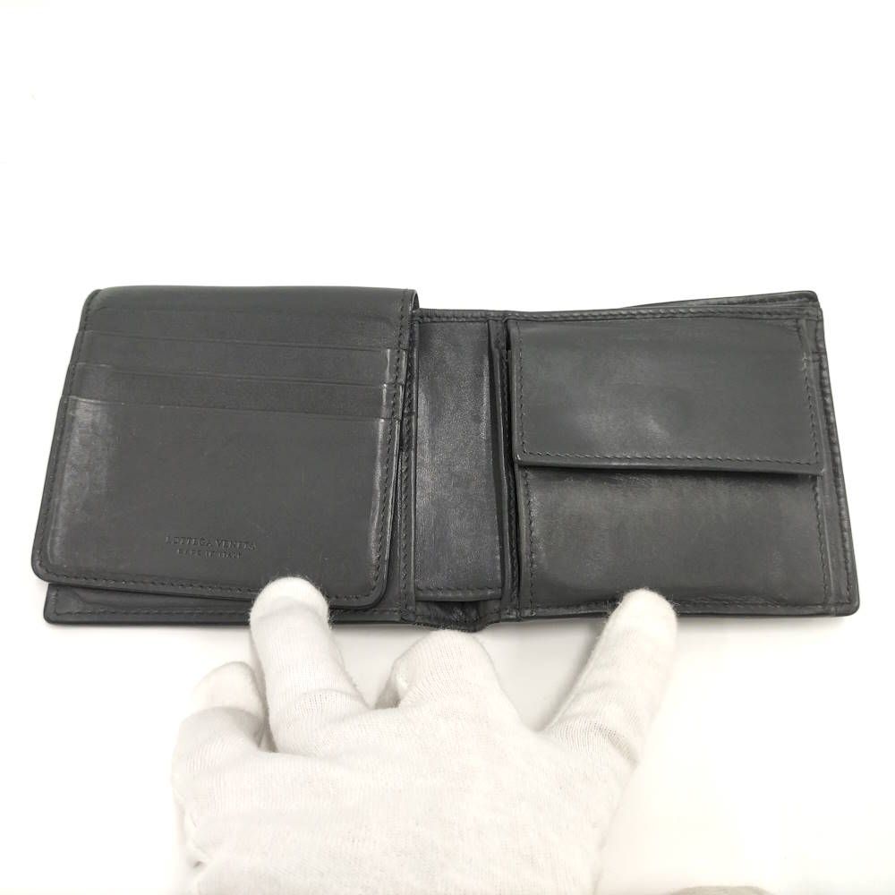 Bottega Veneta Bifold Wallet Intrecciato Leather Gray — view 2