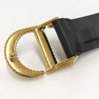 Dior Belt Logo Rhinestone Leather Black List 75 — view 5
