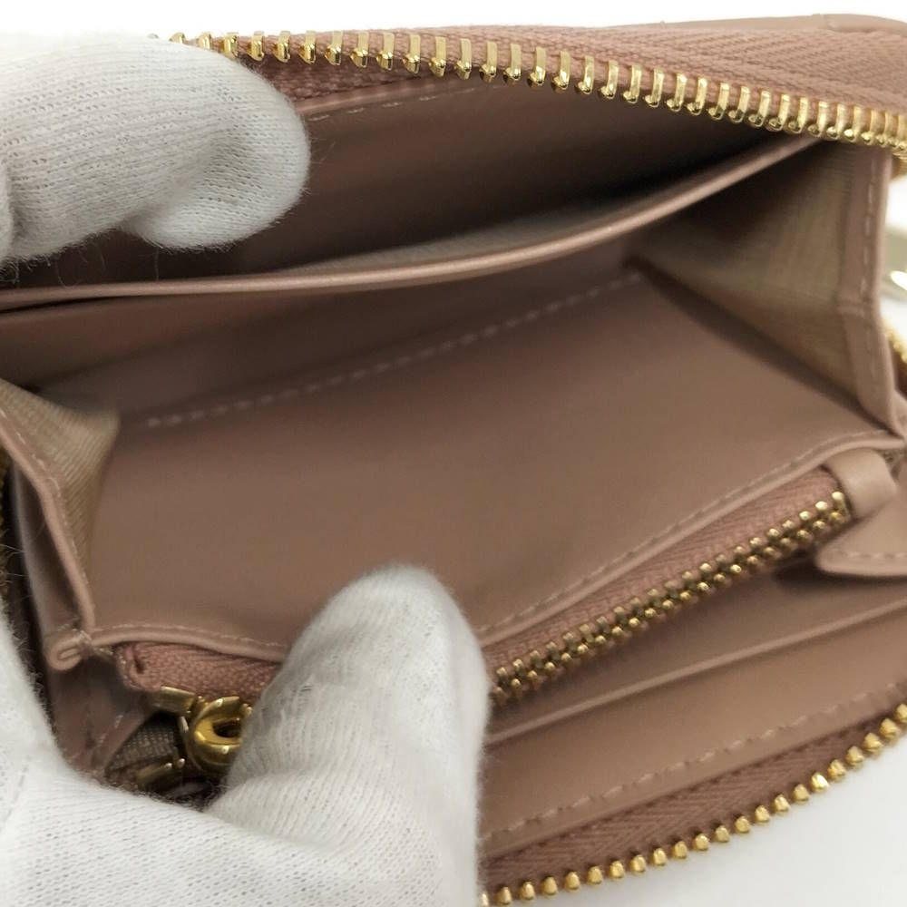 Dior Lady Mini Wallet Cannage Beige Pink — view 8