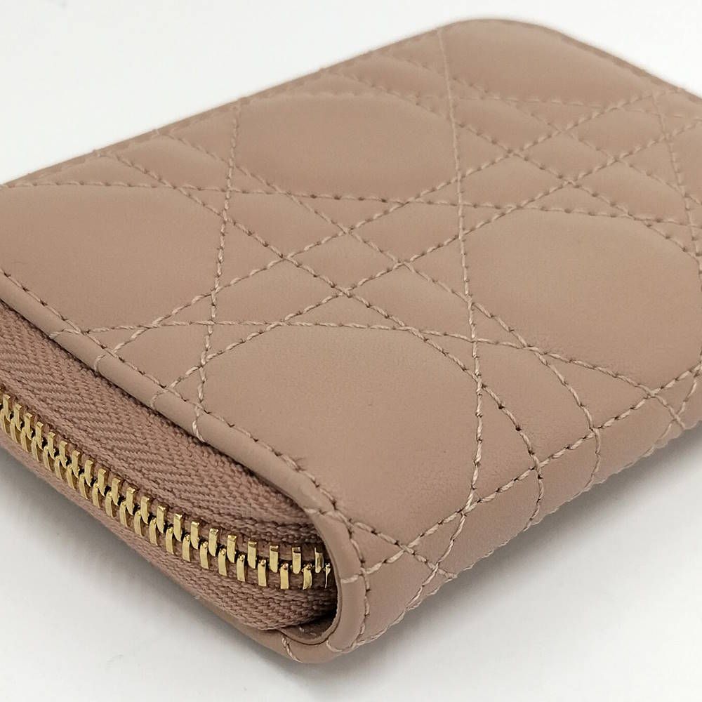 Dior Lady Mini Wallet Cannage Beige Pink — view 6