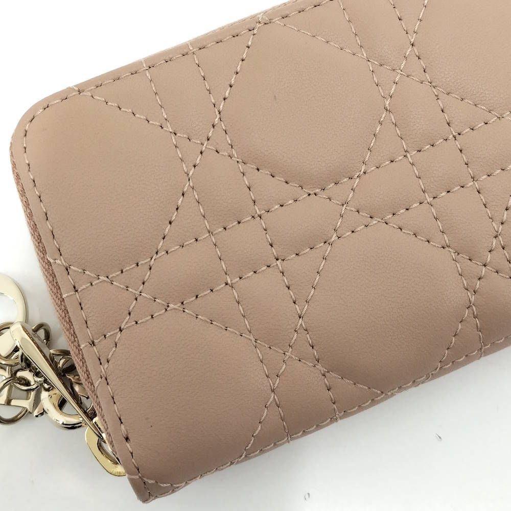 Dior Lady Mini Wallet Cannage Beige Pink — view 5