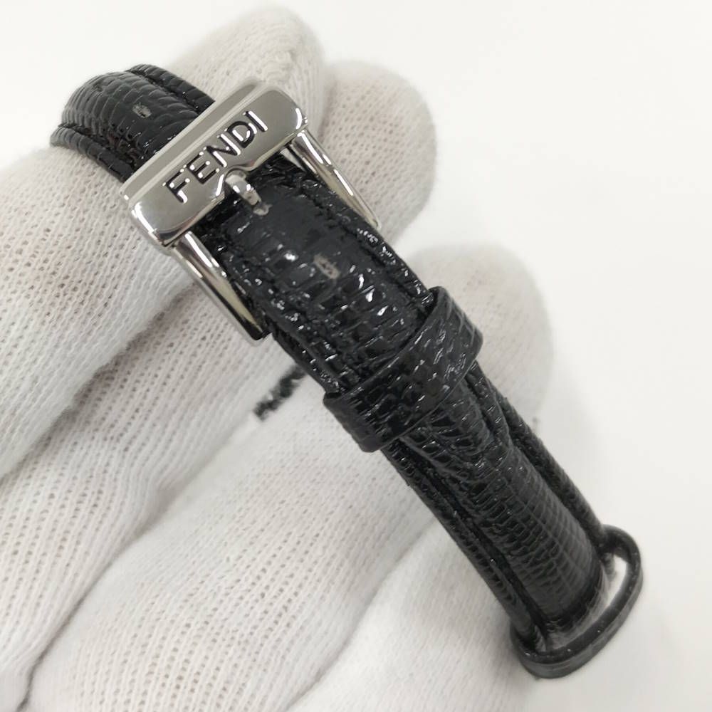 Fendi Watch Quartz Black Leather White Shell Dial — view 5