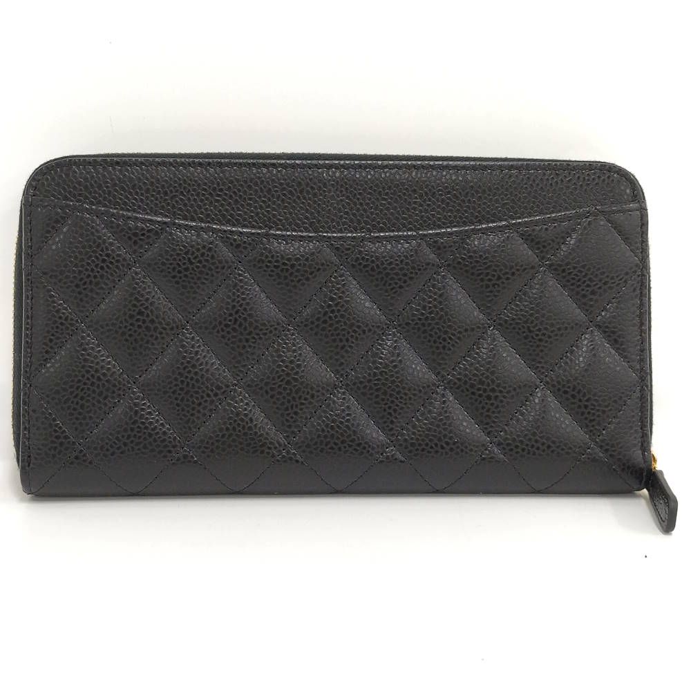 Chanel Zip Around Wallet Caviar Leather Black — view 3