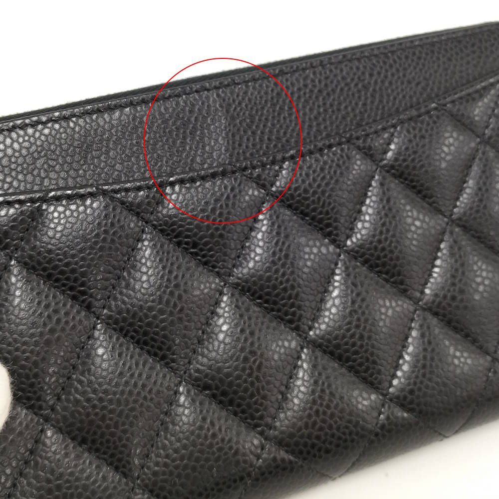 Chanel Zip Around Wallet Caviar Leather Black — view 6
